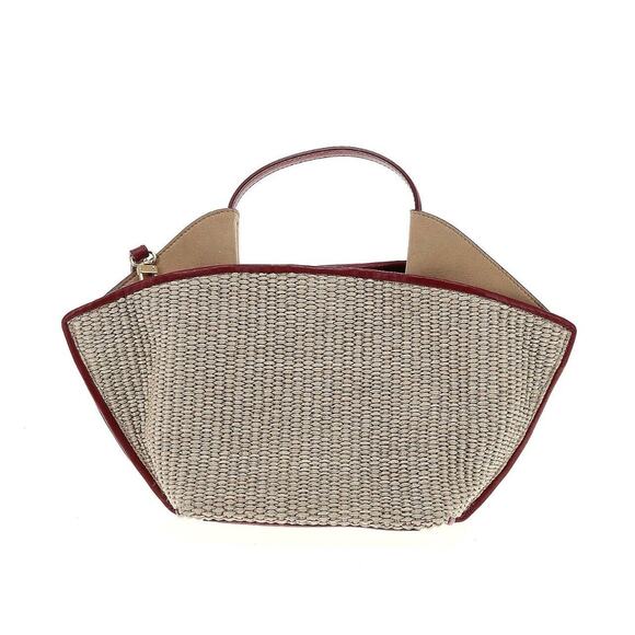 Ree Projects Mini Ann Top-Handle Tote Crossbody- Neutrals Tan Burgundy - Picture 3 of 5